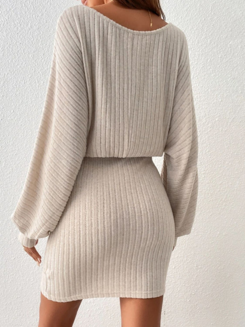 Elegantes Herbst Khaki Mini Kleid für Frauen