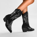 Elegante Glitzer Cowboystiefel Damen Mit Strass Stiefel