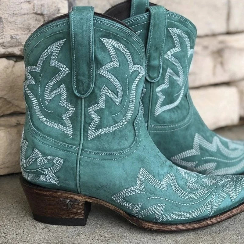 Elegante Warme Bestickte Cowboy Für Frauen Stiefel