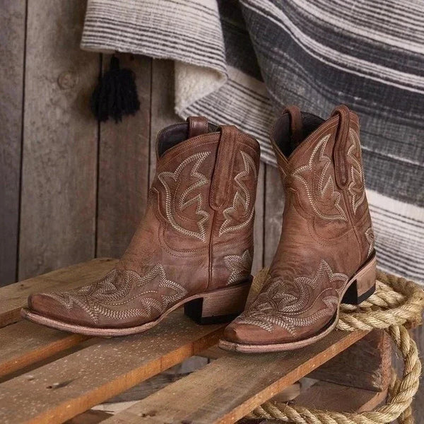 Elegante Warme Bestickte Cowboy Für Frauen Stiefel