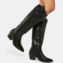 Elegante Warme Western Klassische Damen Kniehoch Boots
