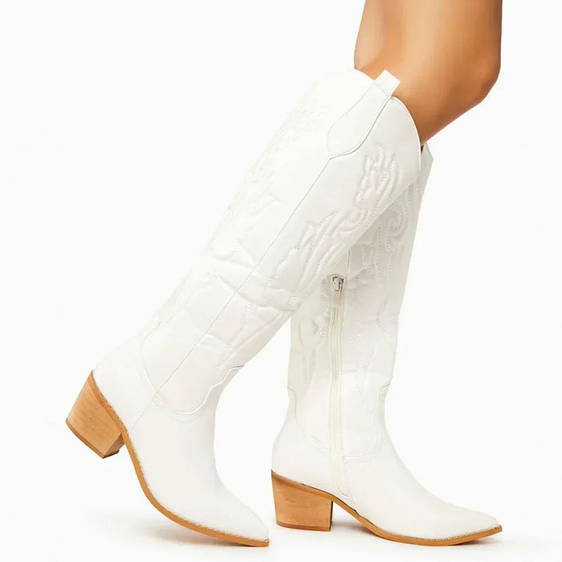 Elegante Warme Western Klassische Damen Kniehoch Boots