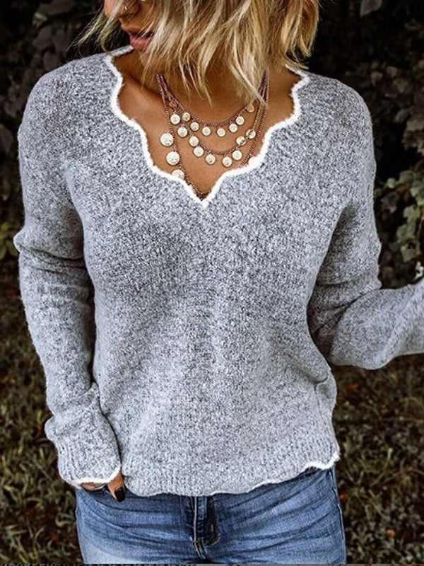 Eleganter Bequemer Langarmpullover Für Jeden Anlass