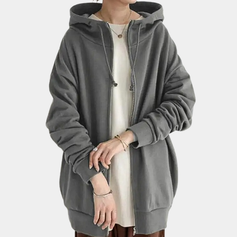 Eleganter Kapuzenpullover Mit Reißverschluss Für Damen
