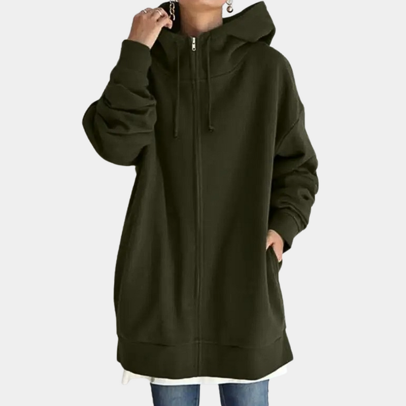 Eleganter Kapuzenpullover Mit Reißverschluss Für Damen
