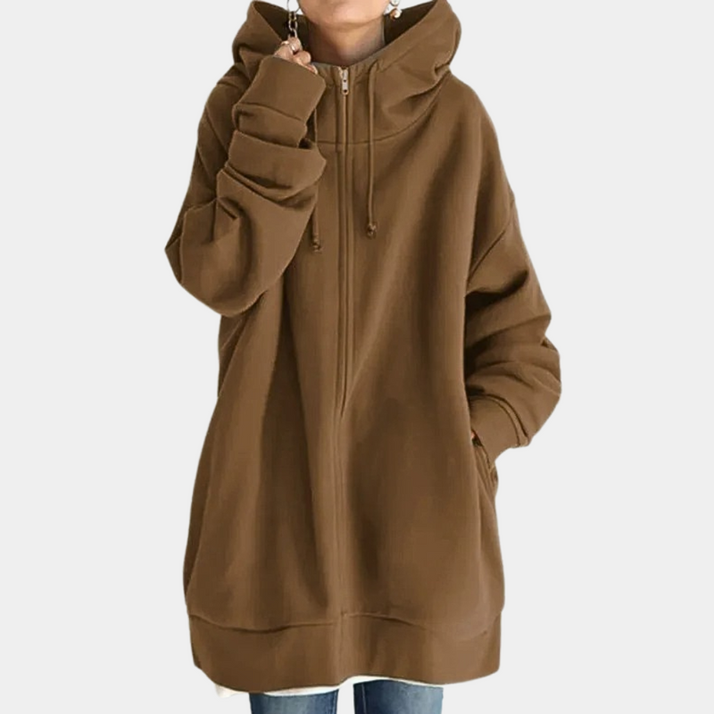 Eleganter Kapuzenpullover Mit Reißverschluss Für Damen