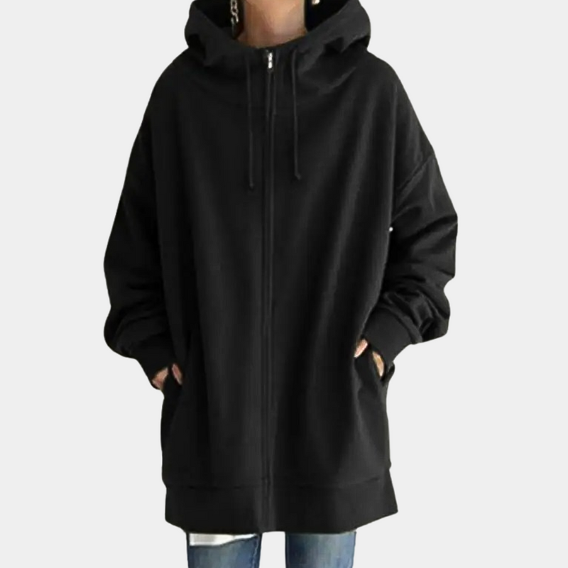 Eleganter Kapuzenpullover Mit Reißverschluss Für Damen