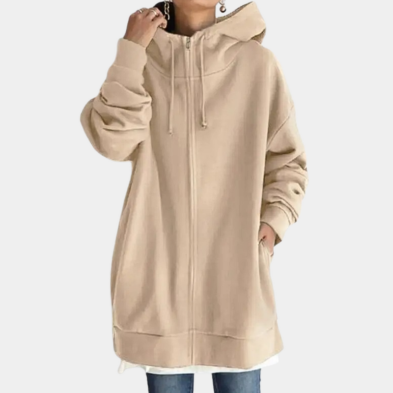 Eleganter Kapuzenpullover Mit Reißverschluss Für Damen