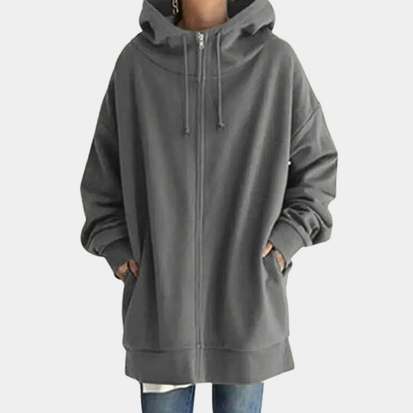 Eleganter Kapuzenpullover Mit Reißverschluss Für Damen
