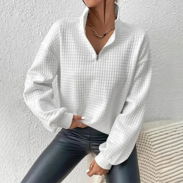 Eleganter Pullover Mit Reißverschluss Für Jedes Wetter