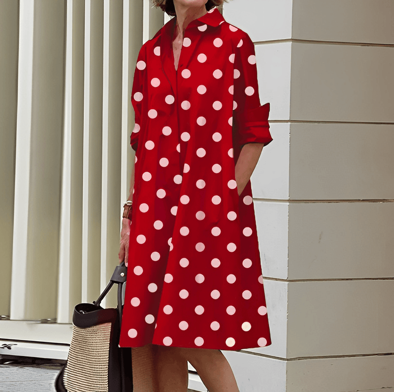 Elegantes Kleid mit Umlegekragen & Dreiviertelärmeln für dich