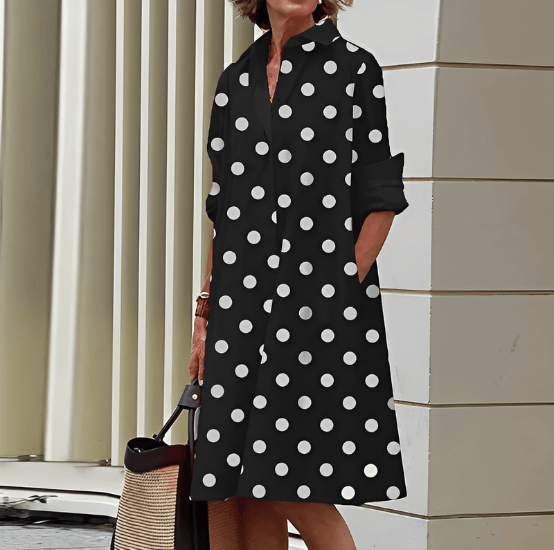 Elegantes Kleid mit Umlegekragen & Dreiviertelärmeln für dich