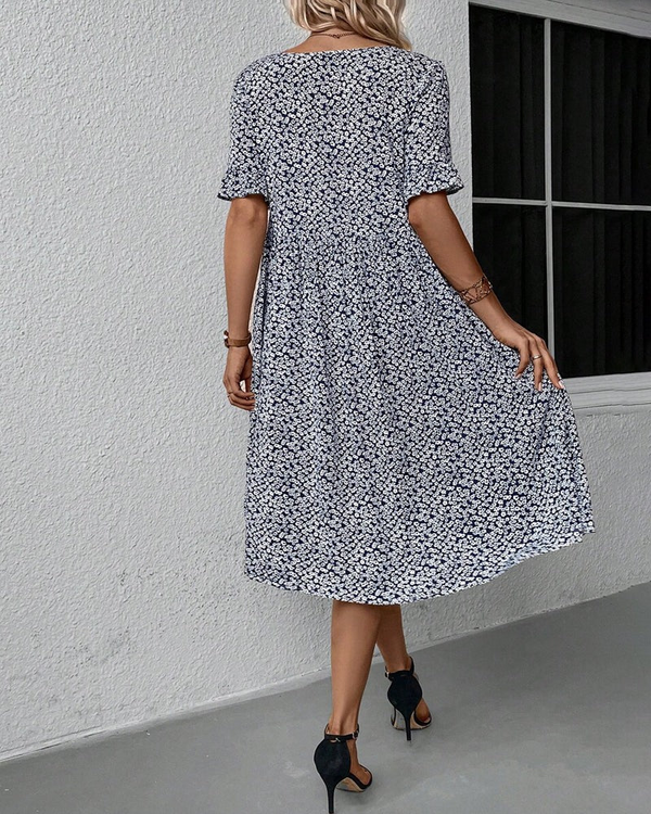 Lieselotte - Elegantes Blumen-Midikleid für Damen, schön und bequem