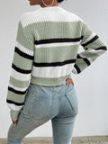 Livia - Trendy Colorblock Strickpullover mit fallenden Schultern