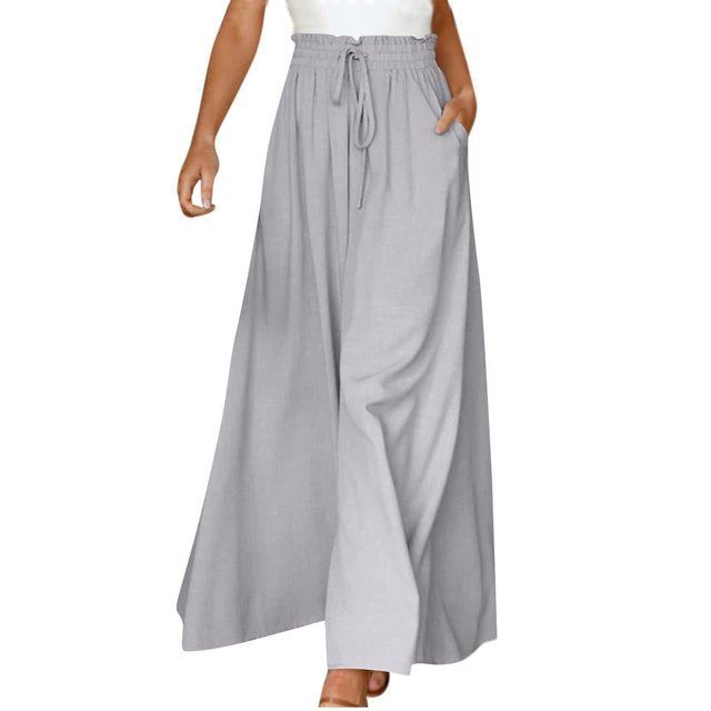 Melina  - Leichte Damen-Leinenhose mit weitem Bein für Frühling und Sommer