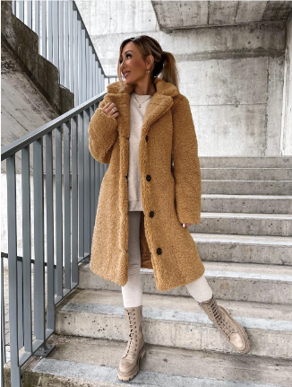 Flauschiger Warmer Wintermantel Für Damen Stilvoll Mantel