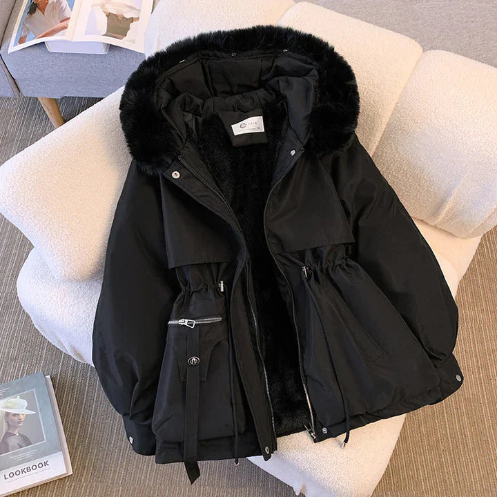 Franziska - Warme Damen-Winterjacke mit Kunstfell