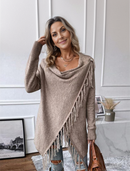 Freyja – Pullover mit Fransen und V-Ausschnitt