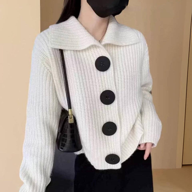 Fuller – Gemütlicher weißer Pullover mit langen Ärmeln