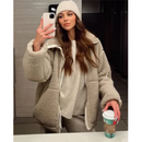 Gemütliche, locker geschnittene Damenjacke mit hohem Kragen