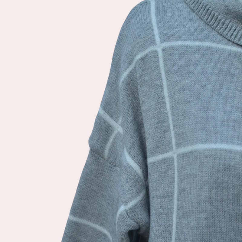 Gemütlicher Damenpullover mit Karomuster für jeden Anlass