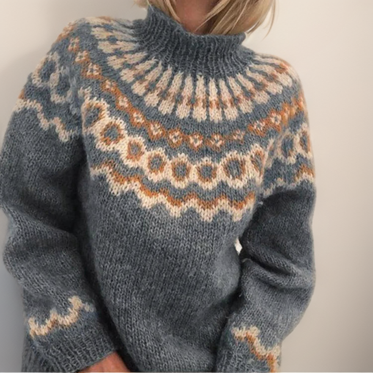 Gemütlicher Grober Pullover Mit Hohem Hals Für Jeden Tag