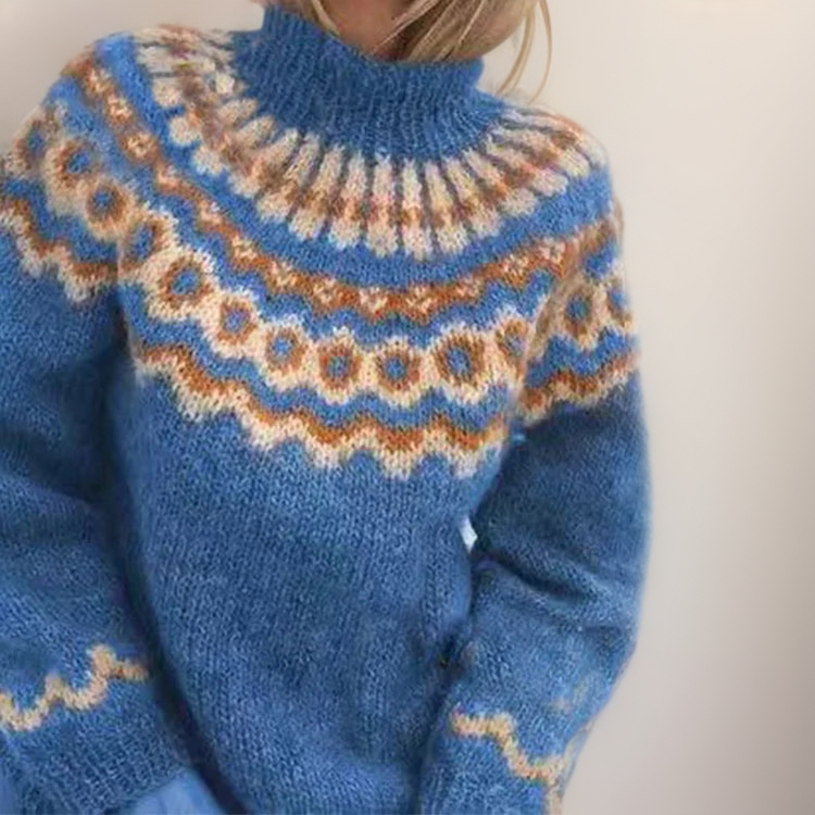 Gemütlicher Grober Pullover Mit Hohem Hals Für Jeden Tag