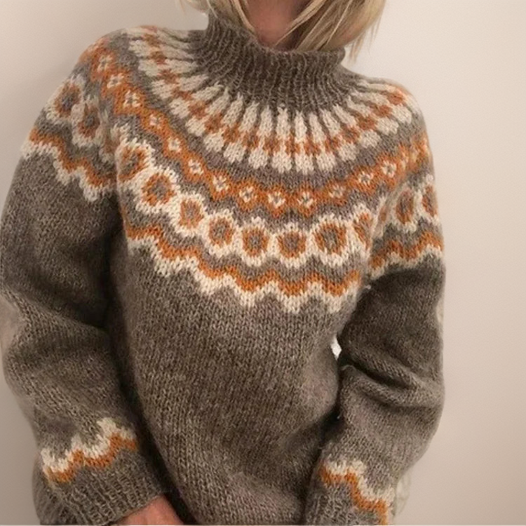 Gemütlicher Grober Pullover Mit Hohem Hals Für Jeden Tag