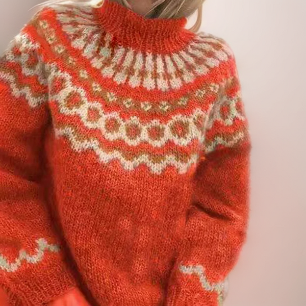 Gemütlicher Grober Pullover Mit Hohem Hals Für Jeden Tag
