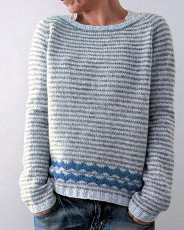 Gemütlicher Pullover Mit Streifen Für Kalte Tage
