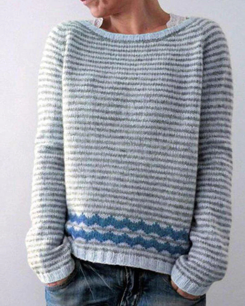 Gemütlicher Pullover Mit Streifen Für Kalte Tage