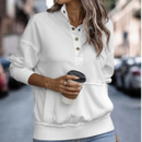 Gisela - Bequemer grauer einfarbiger Langarmpullover