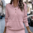 Gisela - Bequemer grauer einfarbiger Langarmpullover