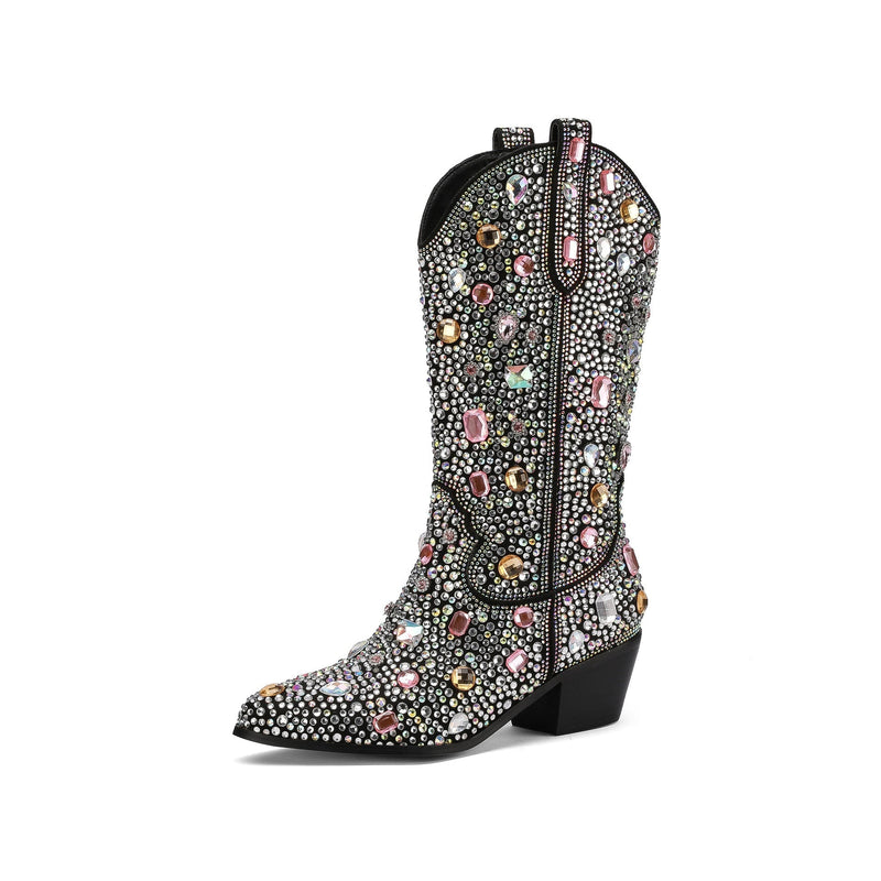 Glitzernde Western Cowboy Edle Stiefel Für Damen Stiefel
