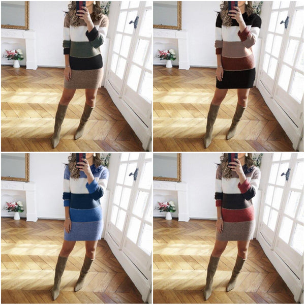 Bequemes | Gestreiftes Strickkleid für dich ist weich und schön