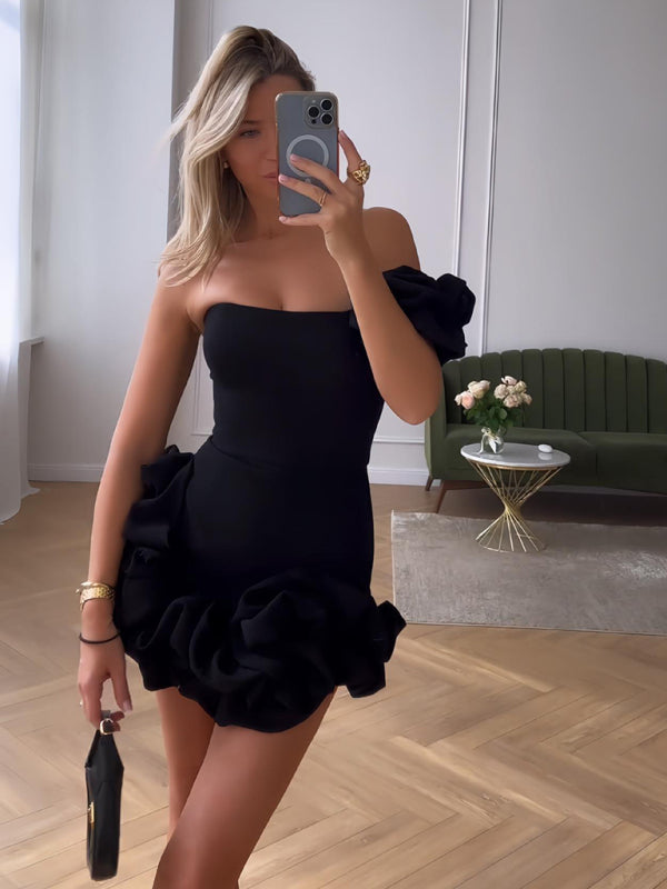 Elegantes Emma - Ein-Schulter-Minikleid für besondere Anlässe
