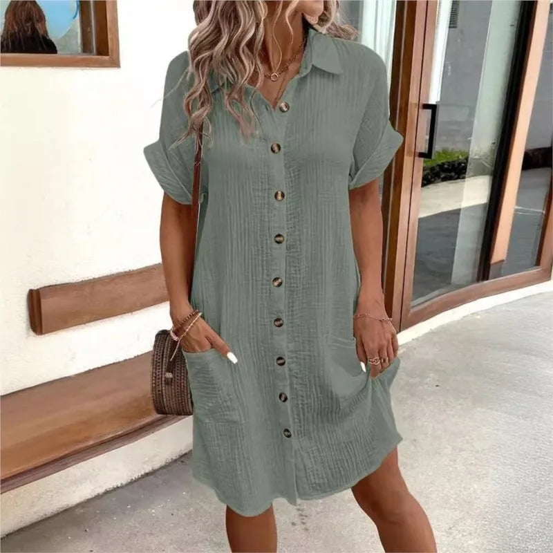 Elegantes Kleid mit Kragen für dich im Sommer