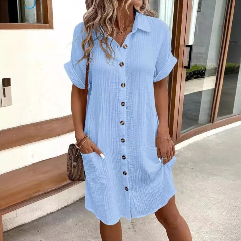 Elegantes Kleid mit Kragen für dich im Sommer