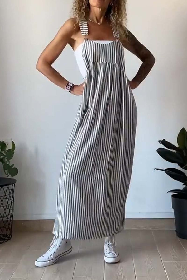 Bequemes Gestreiftes Strapskleid für Dich im Sommer Style