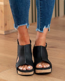 Kuschelige Damen Sandalen mit Keilabsatz aus Kork