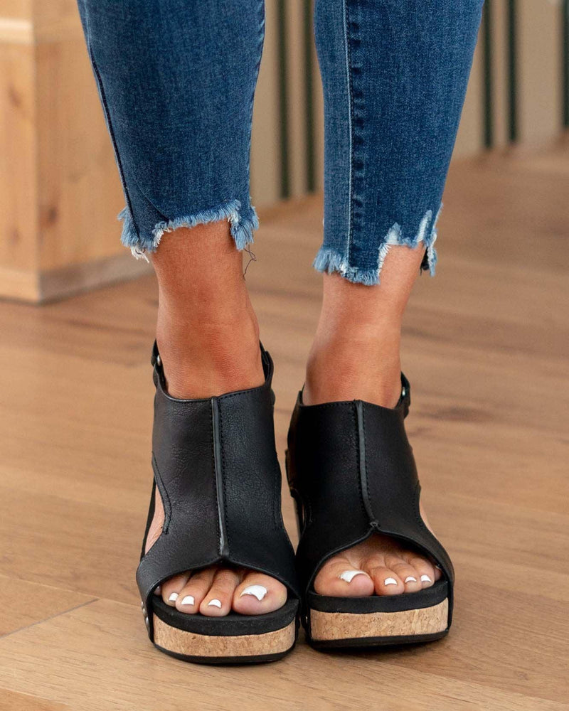 Kuschelige Damen Sandalen mit Keilabsatz aus Kork