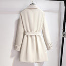 Klassischer Weißer Warmer Eleganter Damen Feiner Mantel