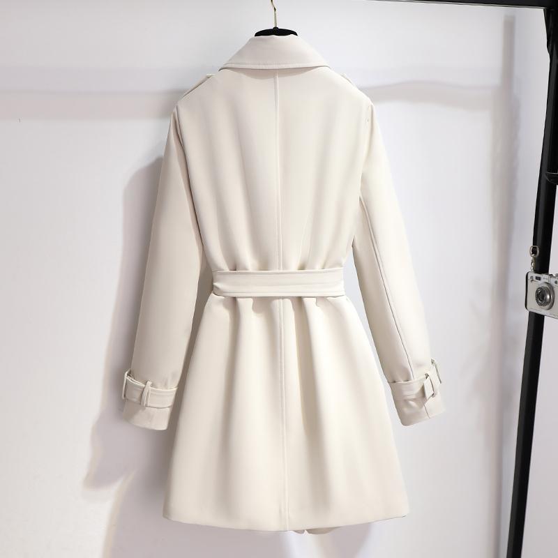 Klassischer Weißer Warmer Eleganter Damen Feiner Mantel