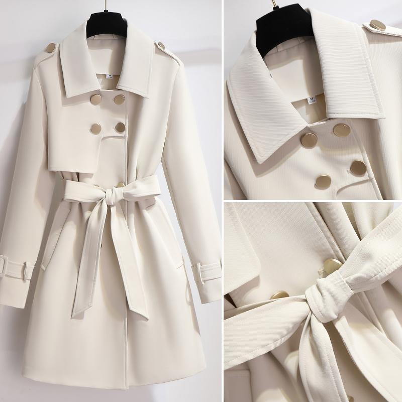 Klassischer Weißer Warmer Eleganter Damen Feiner Mantel