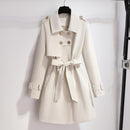 Klassischer Weißer Warmer Eleganter Damen Feiner Mantel