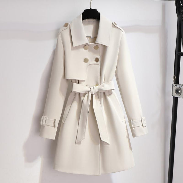 Klassischer Weißer Warmer Eleganter Damen Feiner Mantel