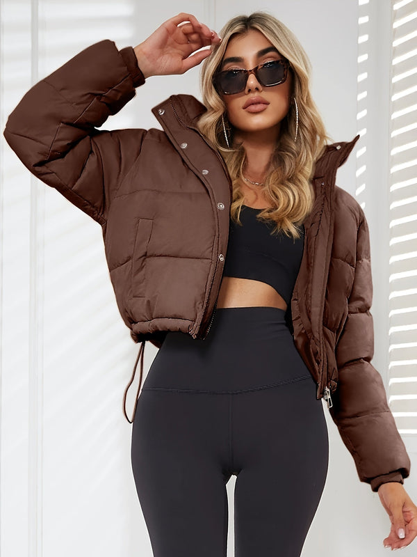 Kurze Damen-Übergangsjacke mit Kapuze