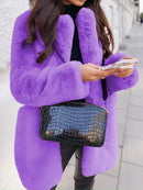 Kuschelig Warmer Teddy Damen Mantel Stilvoll Elegant Mantel