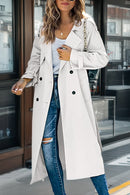 Langer Eleganter Trenchcoat Damen Tailliert Schnitt Coat