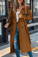 Langer Eleganter Trenchcoat Damen Tailliert Schnitt Coat
